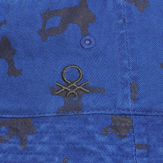 Дънкова шапка с графичен принт и логото на бранда, тъмно синя Benetton 238424 2