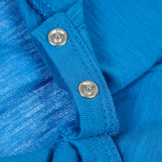 Памучна блуза с морска щампа за бебе, синя Benetton 238471 3