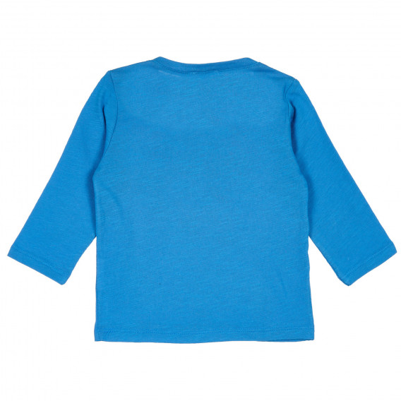 Памучна блуза с морска щампа за бебе, синя Benetton 238472 4