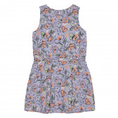Памучна рокля с флорален принт и къдрички, лилава Benetton 238495 4