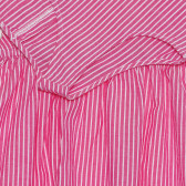 Памучна рокля без ръкави с ластик в бяло розово райе Benetton 238576 3
