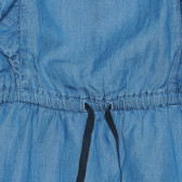 Памучна рокля с къдрици и ластик на талията, синя Benetton 238617 2
