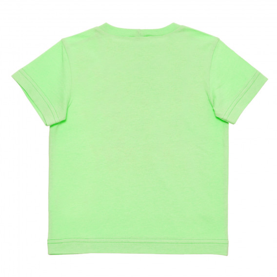Памучна тениска с надпис за бебе, светло зелена Benetton 238630 3