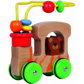 Дървена играчка - мече в кола Dino Toys 238799 