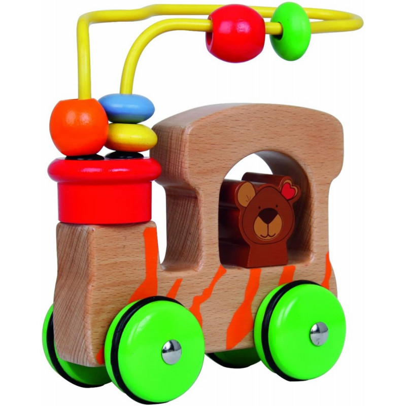 Дървена играчка - мече в кола  238799