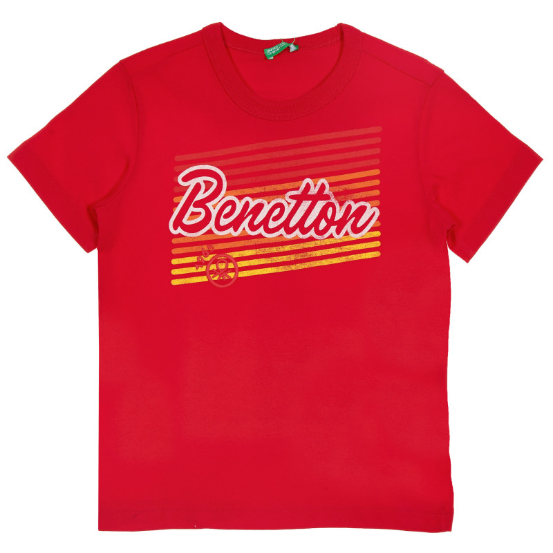 Памучна тениска с надпис на бранда за бебе, червена  238935