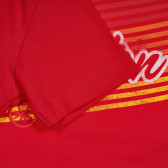 Памучна тениска с надпис на бранда за бебе, червена Benetton 238937 3