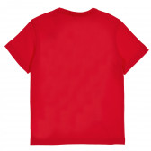 Памучна тениска с надпис на бранда за бебе, червена Benetton 238938 4
