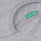 Памучна тениска с логото на бранда, сив цвят Benetton 239066 2