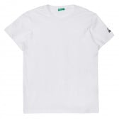 Памучна тениска с логото на бранда, бяла Benetton 239069 