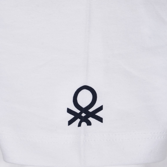Памучна тениска с логото на бранда, бяла Benetton 239070 2