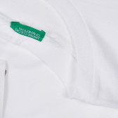 Памучна тениска с логото на бранда, бяла Benetton 239071 3