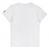 Памучна тениска с логото на бранда, бяла Benetton 239072 4