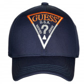 Памучна шапка с козирка, синя Guess 239233 