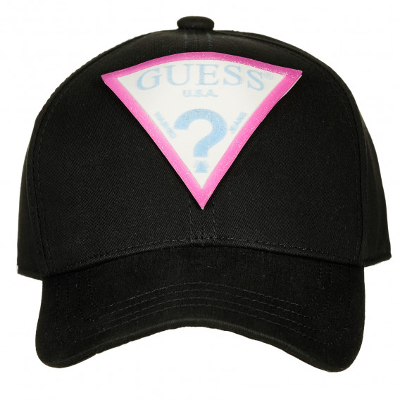 Памучна шапка с козирка, черна Guess 239241 