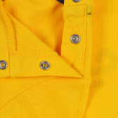 Памучна тениска с надпис Smile за бебе, жълта Idexe 239339 3