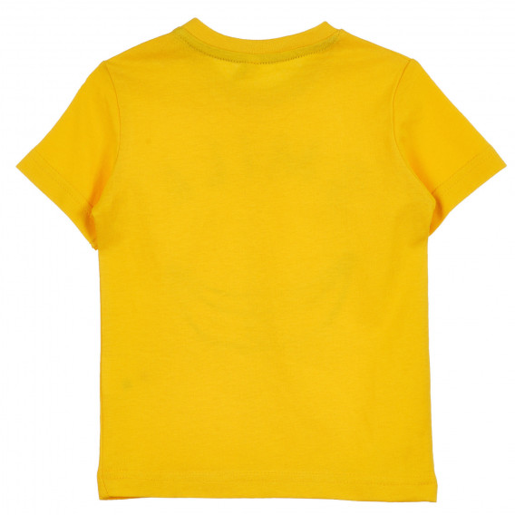 Памучна тениска с надпис Smile за бебе, жълта Idexe 239340 4