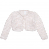 Памучна жилетка с блестящи нишки за бебе, бежова Idexe 239365 