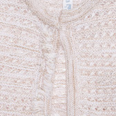 Памучна жилетка с блестящи нишки за бебе, бежова Idexe 239366 2