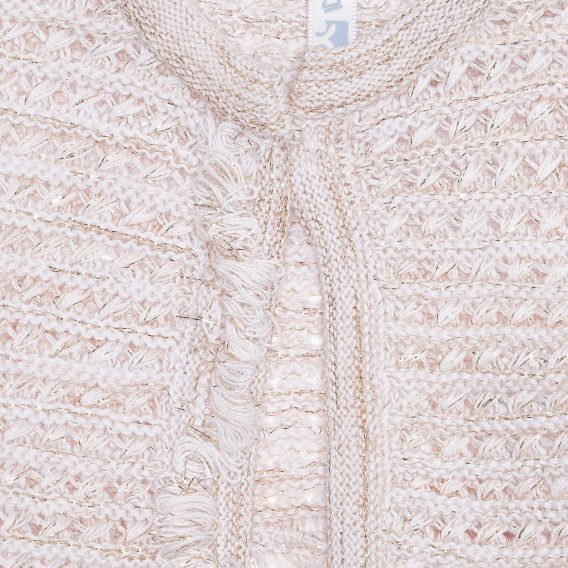 Памучна жилетка с блестящи нишки за бебе, бежова Idexe 239366 2