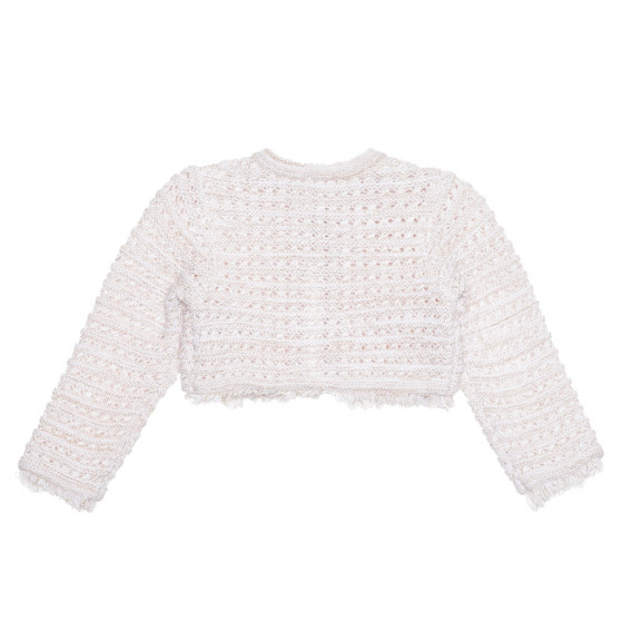 Памучна жилетка с блестящи нишки за бебе, бежова Idexe 239367 4