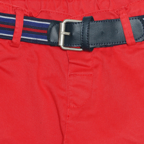 Памучен панталон с колан за бебе, червен Idexe 239382 2