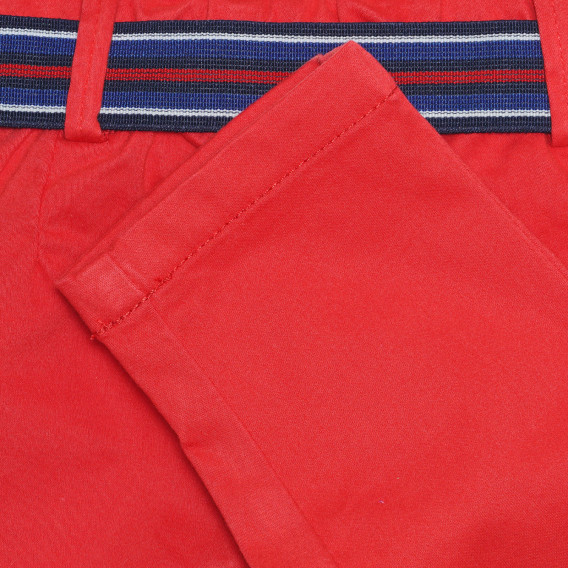 Памучен панталон с колан за бебе, червен Idexe 239384 3