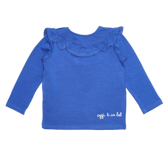 Памучна блуза с къдрички за бебе, синя Idexe 239403 4