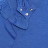 Памучна блуза с къдрички за бебе, синя Idexe 239404 3