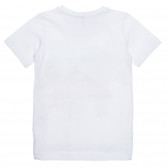 Памучна тениска с графичен принт, бяла Idexe 239422 4