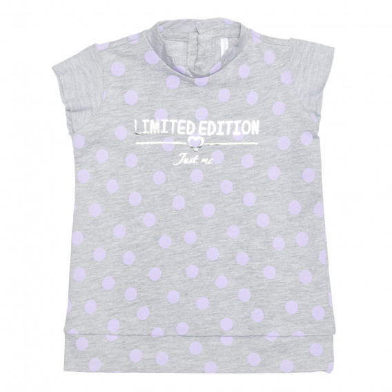 Памучна блуза с фигурален принт за бебе, сива Idexe 239472 