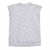 Памучна блуза с фигурален принт за бебе, сива Idexe 239474 4