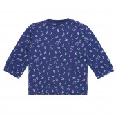 Памучен комплект блуза и панталон за бебе в синьо и сиво Idexe 239491 4