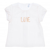 Памучен комплект тениска и панталон за бебе, бял Idexe 239495 2