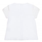 Памучен комплект тениска и панталон за бебе, бял Idexe 239498 5
