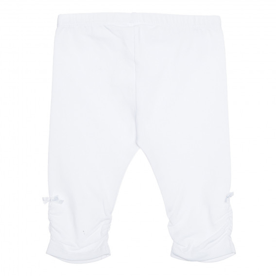 Памучен комплект тениска и панталон за бебе, бял Idexe 239500 7