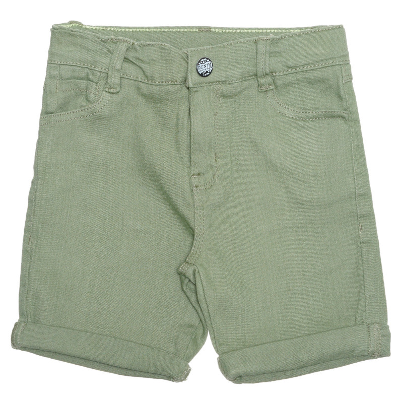 Памучни къси дънкови панталони, зелени  239513
