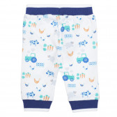 Памучен панталон с графичен принт за бебе, бял Idexe 239524 4
