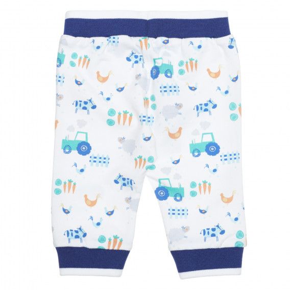 Памучен панталон с графичен принт за бебе, бял Idexe 239524 4