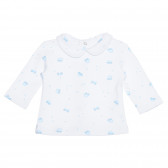 Памучна блуза с яка за бебе, бяла Idexe 239544 