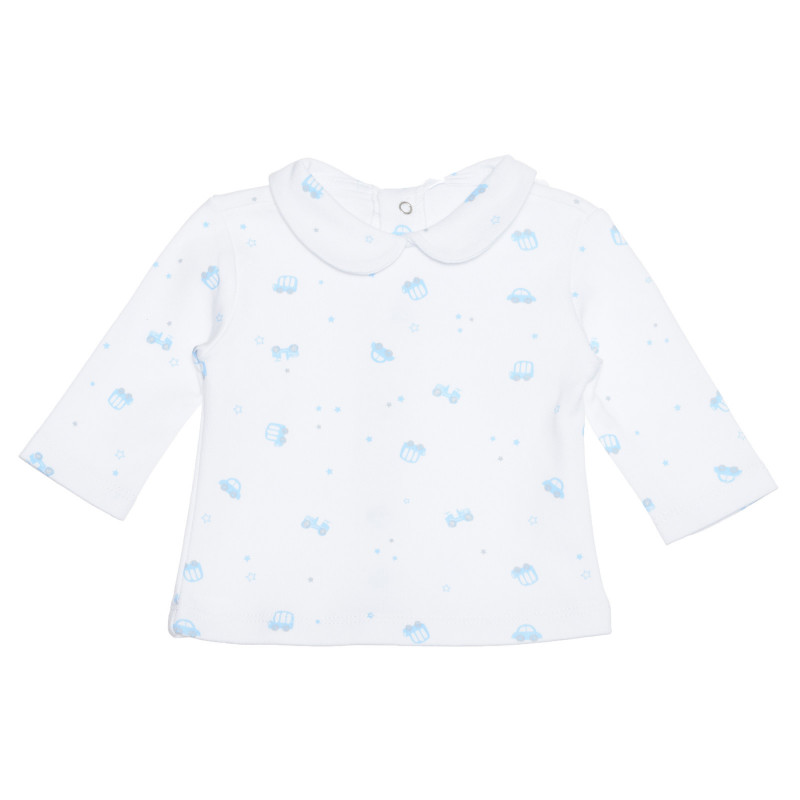 Памучна блуза с яка за бебе, бяла  239544