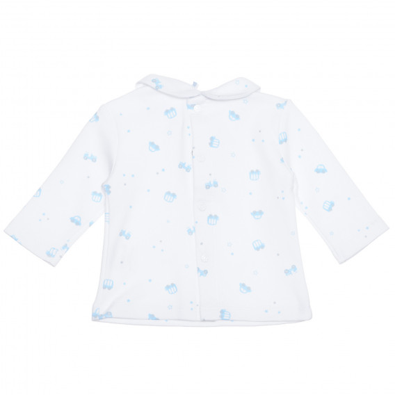 Памучна блуза с яка за бебе, бяла Idexe 239546 4
