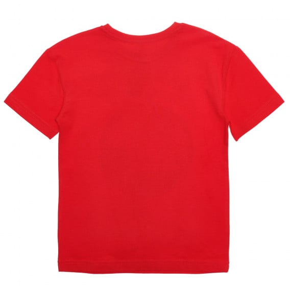 Памучна тениска с принт, червена Idexe 239549 4