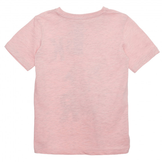 Памучна тениска с принт на динозавър, розова Idexe 239553 4