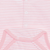 Памучно боди за бебе в бяло и розово райе Idexe 239579 3