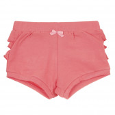 Памучни къси панталони с къдрички за бебе, розови Idexe 239592 