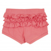 Памучни къси панталони с къдрички за бебе, розови Idexe 239594 4