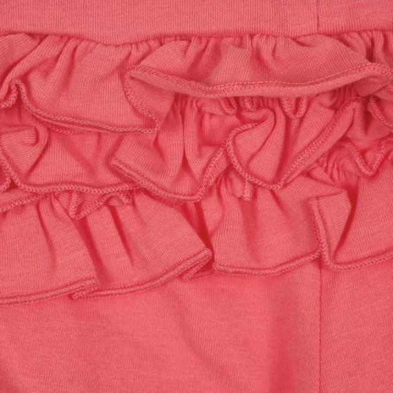 Памучни къси панталони с къдрички за бебе, розови Idexe 239595 3