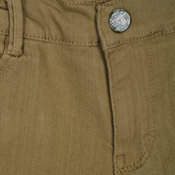 Памучни къси дънкови панталони с накъсани акценти, зелени Idexe 239655 2