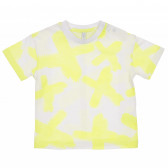 Памучна тениска с графичен принт за бебе, бяла Idexe 239682 
